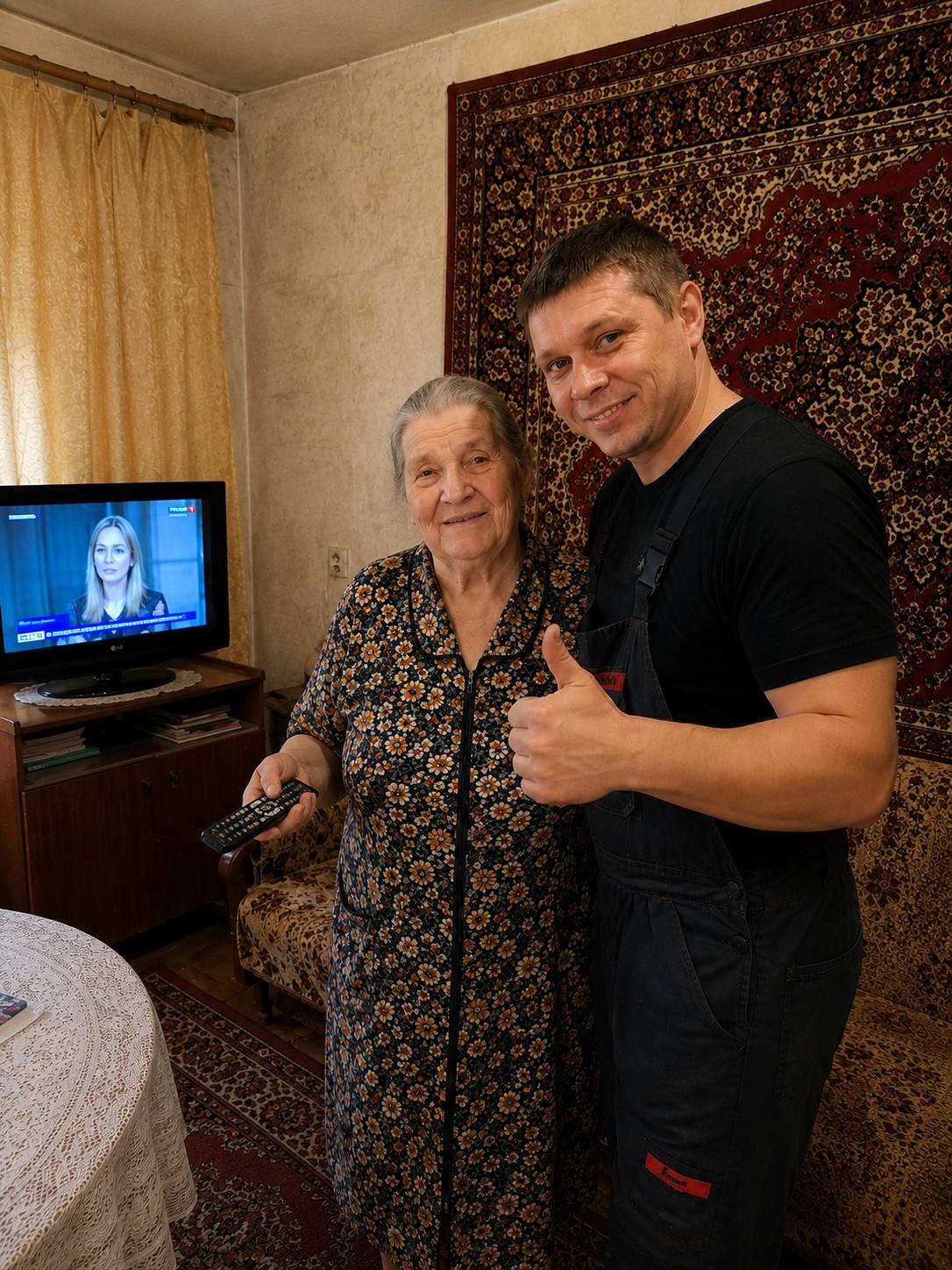 Мастер Михаил настроил каналы бабушке